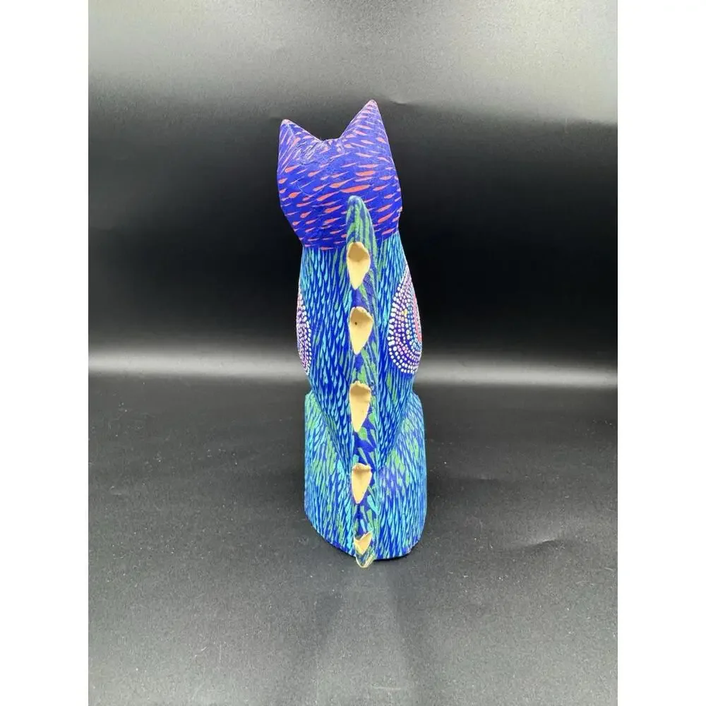 Mexican Oaxaca Folk Art Wood Carved Painted Animal Igor Garcia Alebrije Felidae - Picture 6 of 9